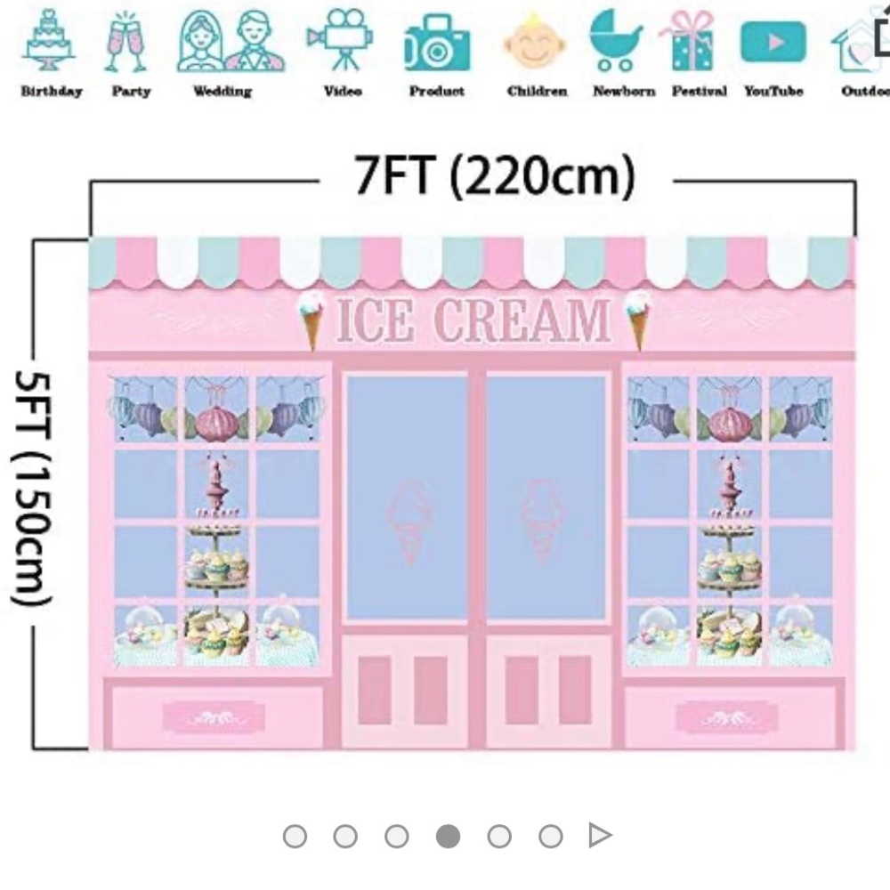 Back drop Ice Cream theme and party decoration